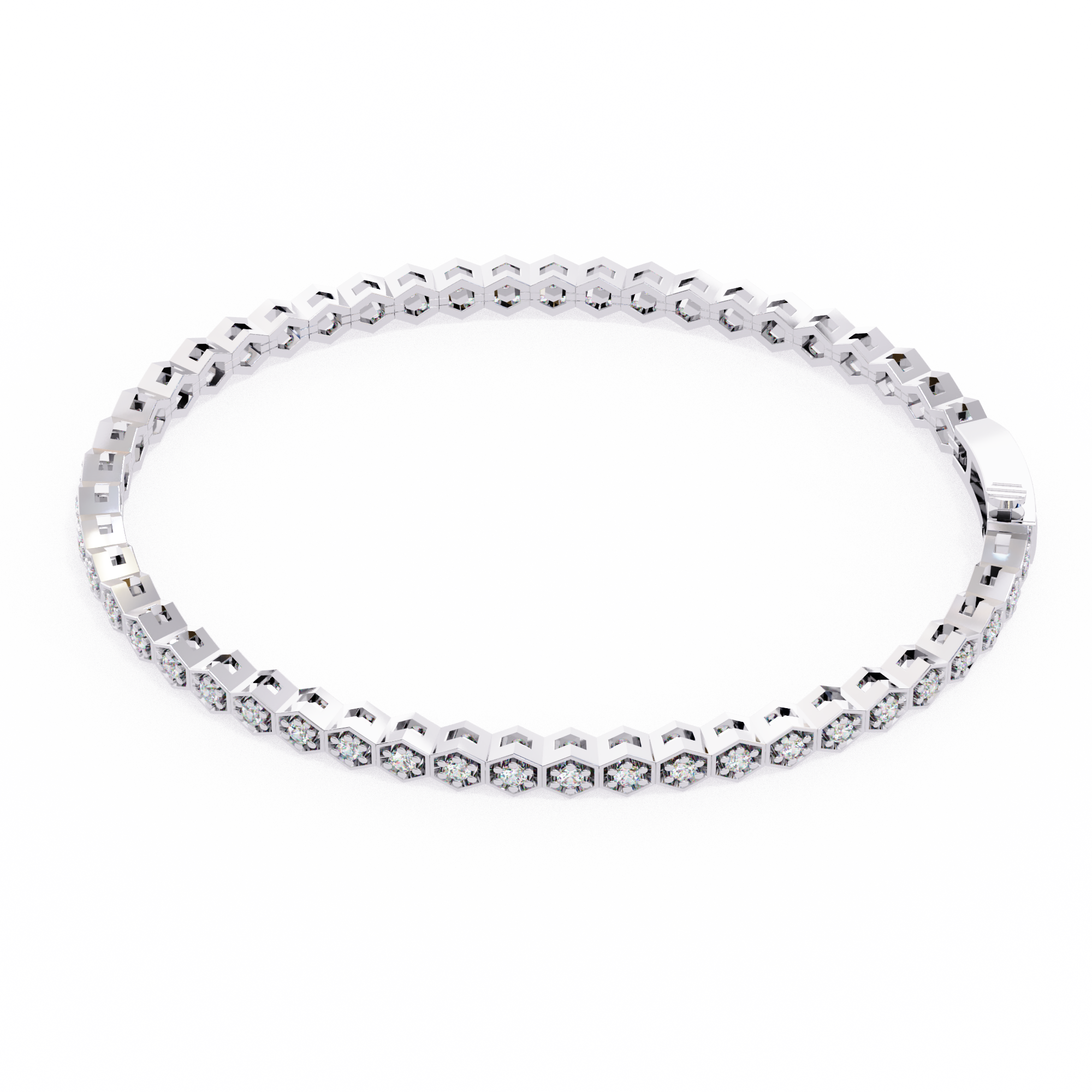 Solitairekart 1.09ct Round Cut Natural Diamond Tennis Bracelet-HI Color. VS-SI Clarity